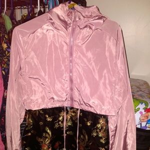 Daisy Crop Windbreaker Jacket Muave sz L